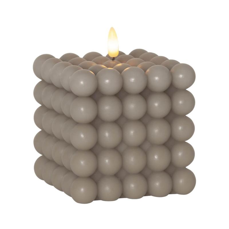 FLAMME DOT LED-Blockljus 12,5cm Grå