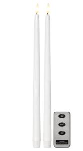 FLAMME SLIM LED-Antikljus 2-pack 38cm Vit