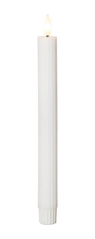 FLAMME STRIPE LED-Antikljus 2-pack 25cm Vit