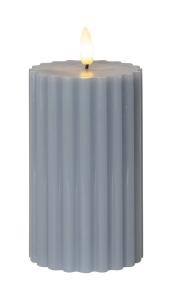 FLAMME STRIPE Blockljus 15cm Blå