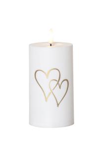 FLAMME HEART LED Gravljus 14cm Vit