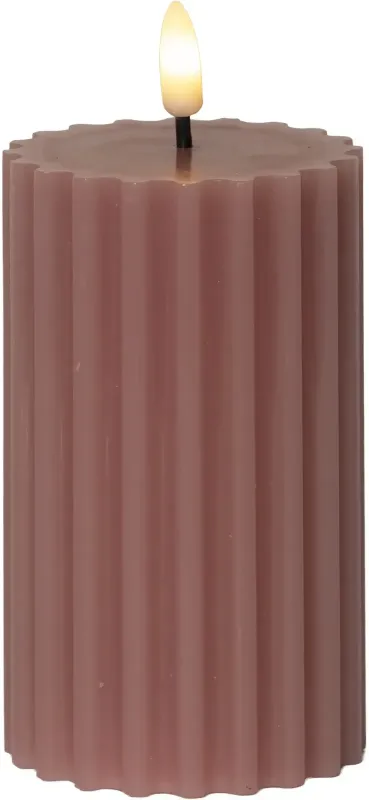 FLAMME STRIPE Blockljus 15cm Rosa
