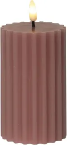 FLAMME STRIPE Blockljus 15cm Rosa