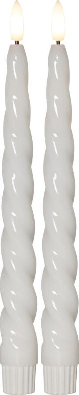 FLAMME SHINE LED-Antikljus 2-pack 24,5cm Vit