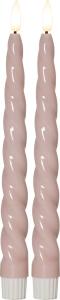 FLAMME SHINE LED-Antikljus 2-pack 24,5cm Rosa