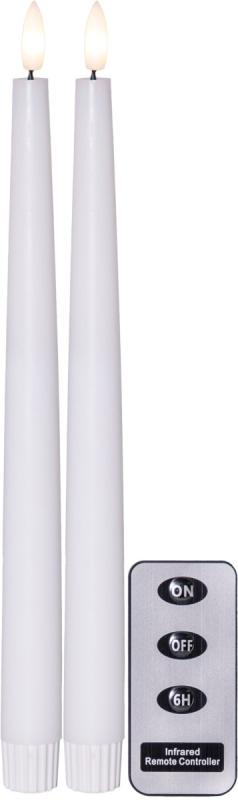 FLAMME SLIM LED-Antikljus 2-pack 28 cm Vit