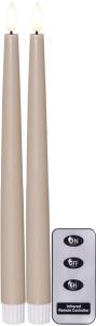 FLAMME SLIM LED-Antikljus 2-pack 28 cm Beige