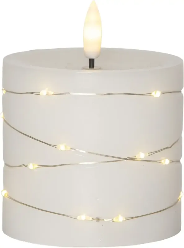 FLAMME DEW LED-Blockljus 10cm Vit