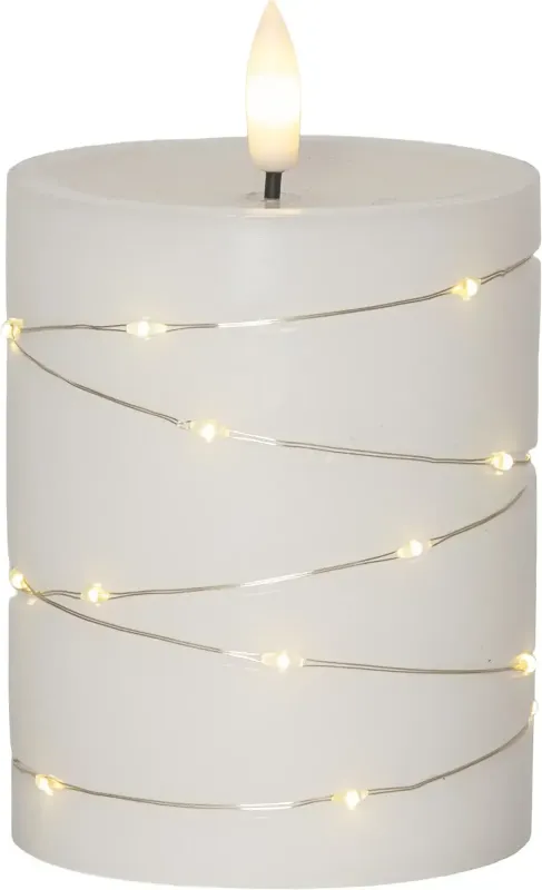 FLAMME DEW LED-Blockljus 12,5cm Vit