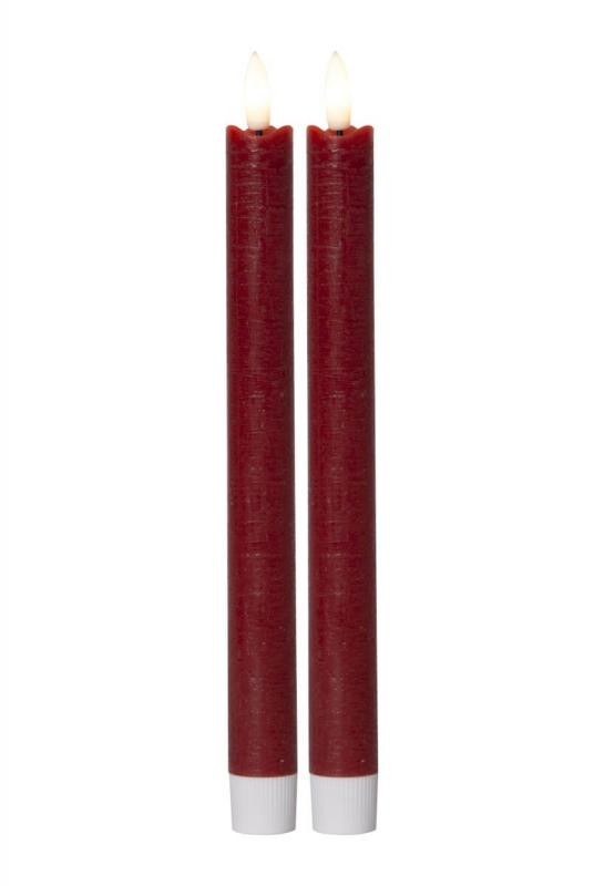 FLAMME 2-Pack LED Antikljus 24,5cm Röd
