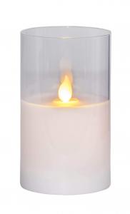 M-TWINKLE LED Blockljus 12,5cm Vax/Klar/Varmgul