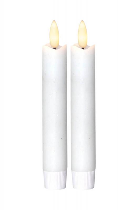 FLAMME 2-PACK LED-Antikljus 15cm Vit