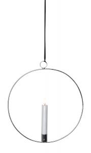 FLAMME RING med Batteridrivet Antikljus 28,5cm Silver