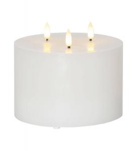 FLAMME LED Blockljus 3L 15cm Vit