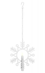 FLAMME SNOW Inomhusdekoration Batteri 24cm Vit