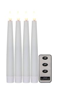 FLAMME LED-Antikljus 4-Pack 20cm Vit