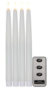 FLAMME LED-Antikljus 4-Pack 28,5cm Vit