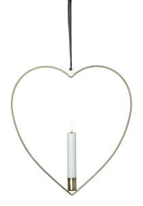 FLAMME HEART Inomhusdekoration Batteri 28,5cm Mässing