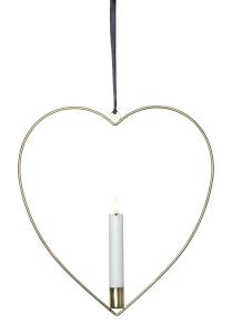 FLAMME HEART Inomhusdekoration Batteri 28,5cm Mässing