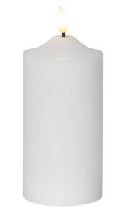 FLAMME LED-Blockljus 17cm Vit Vax