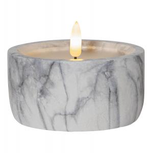 FLAMME MARBLE LED-Blockljus 7,5cm Grå