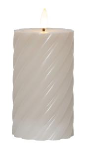 FLAMME SWIRL LED-Blockljus 15cm Beige