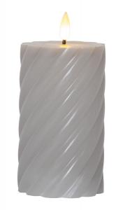 FLAMME SWIRL LED-Blockljus 15cm Grå