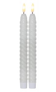 FLAMME SWIRL LED-Antikljus 2-Pack 25cm Vit