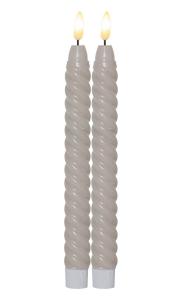 FLAMME SWIRL LED-Antikljus 2-Pack 25cm Beige