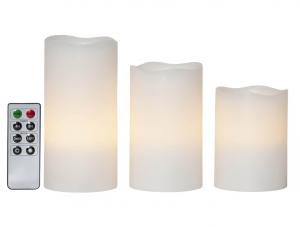 MAY LED-Blockljus 3-Pack 10/12,5/15cm Vit