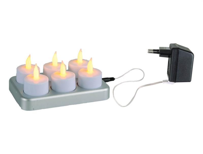 CHARGEME LED-Värmeljus 6-pack 15cm Vit