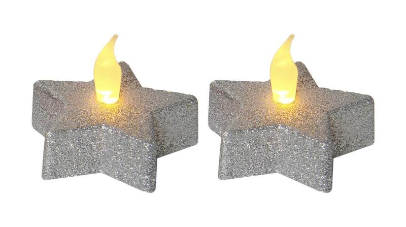 SHINE LED-Värmeljus 2-Pack 6cm Silver