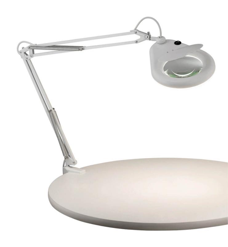 FAGERNES Bordslampa 1l 75cm med Förstoringsglas Vit