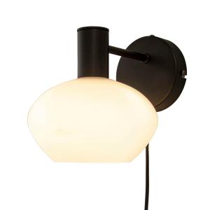 BELL Vägglampa 20cm Svart/Opalvit