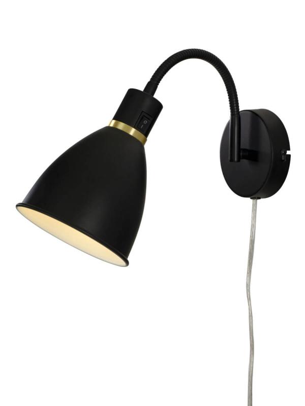 IDRE Vägglampa 30cm Svart/Matt Mässing