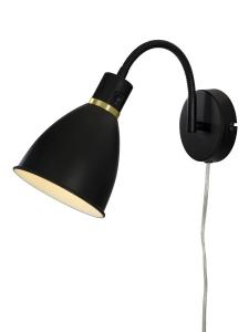 IDRE Vägglampa 30cm Svart/Matt Mässing