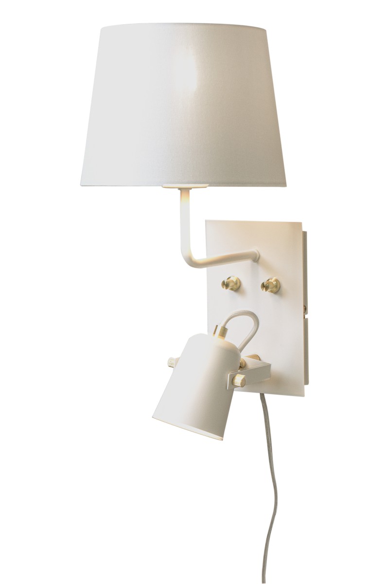 METZ Vägglampa 42cm Vit/Mässing