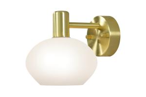 ELBA Badrumslampa Vägg Enkel 15,5cm Vit/matt mässing