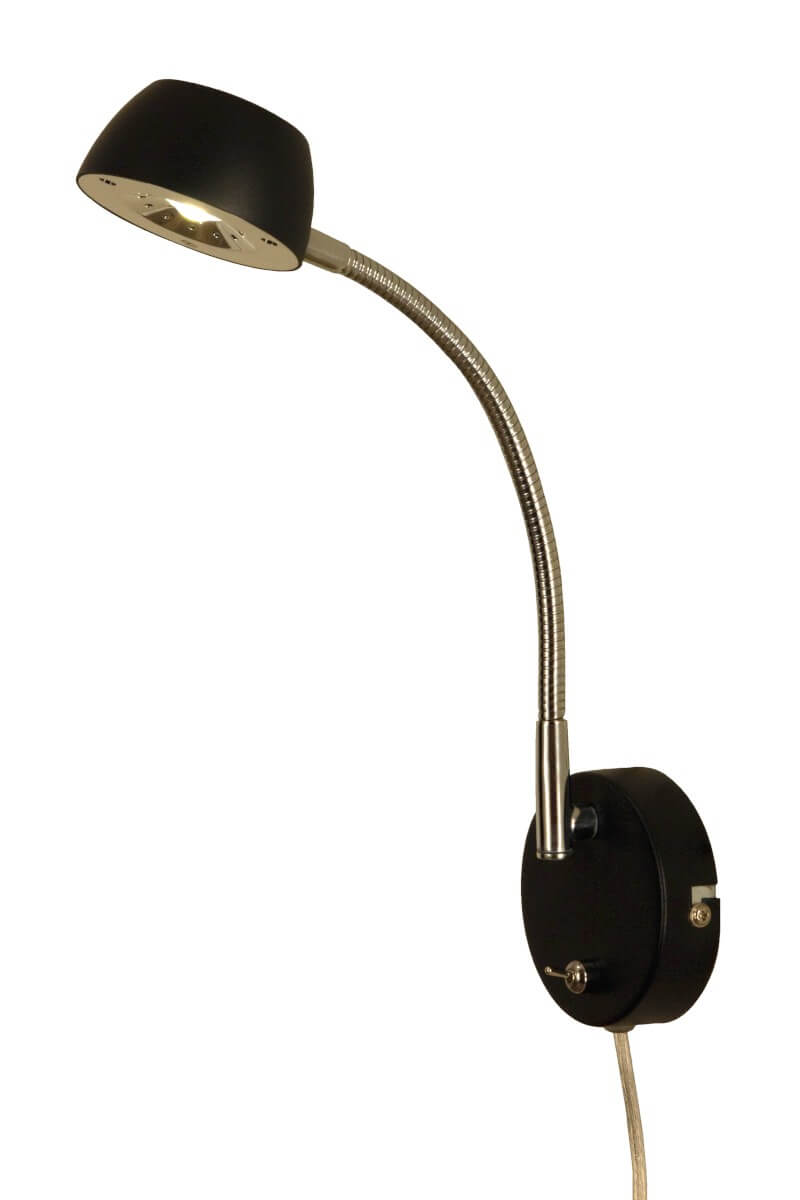 JUNO Vägglampa 28cm Svart/Krom