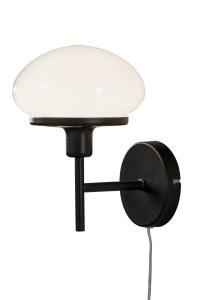 NEW AUGUST Vägglampa 25cm Svart/Vit