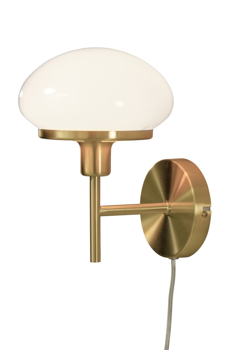 NEW AUGUST Vägglampa 25cm Mässing/Vit