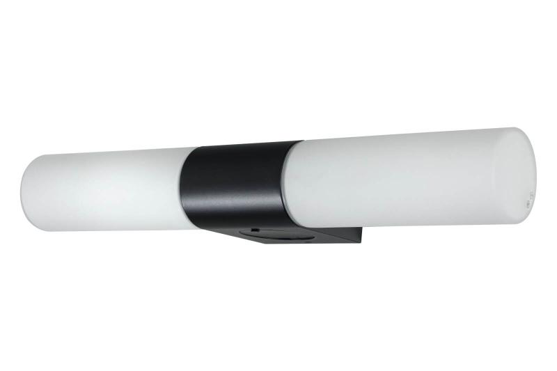 COSENZA Badrumslampa Vägg Dubbel 43,5cm Svart/Opalvit