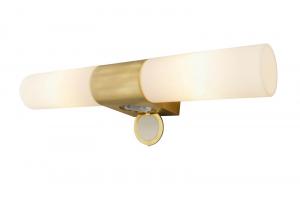 COSENZA Vägglampa Bad Dubbel 43,5cm Matt Mässing/Opalvit IP44