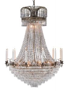 LÄCKÖ Kristallkrona 18L 125cm Antik/Brilliant