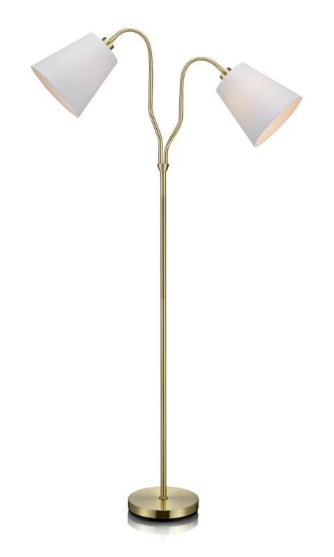 MODENA Golvlampa 2L 152cm Mässing/Vit