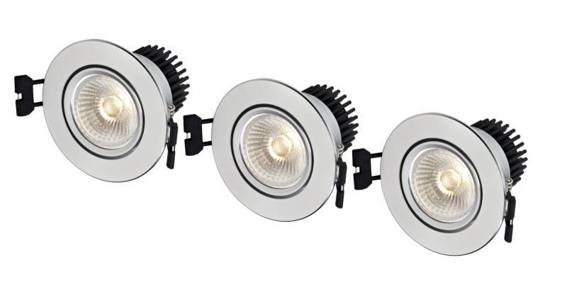 APOLLO Downlight 3-Set 8,6cm Aluminium