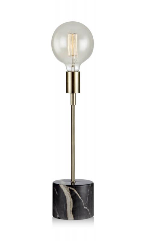 ROUND Bordslampa 1L 41cm Marmorprint Svart