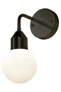 FLORENS Vägglampa Bad 32cm Svart/Opalvit IP44
