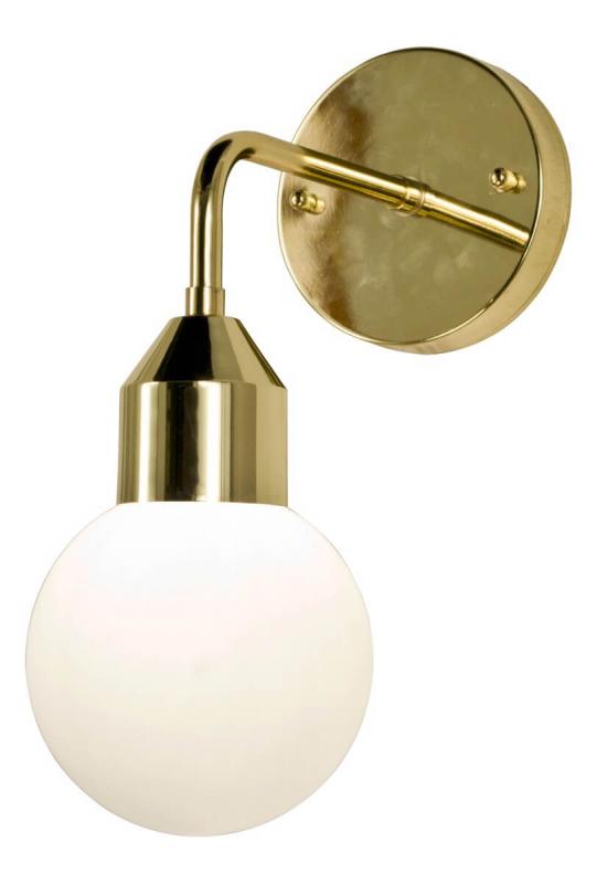 FLORENS Vägglampa Bad 32cm Mässing/Opalvit IP44