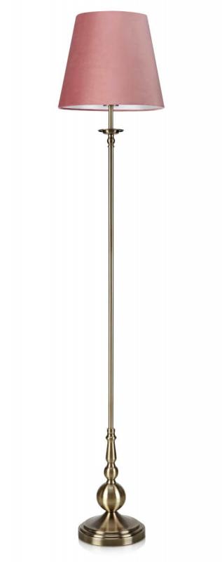 ABBEY Golvlampa 1L 150cm Antikmässing/Rosa